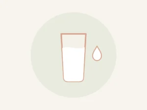 Ilustração de copo de leite representando intolerância à lactose