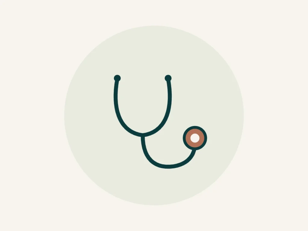Ilustração de estetoscópio representando consulta com gastroenterologista